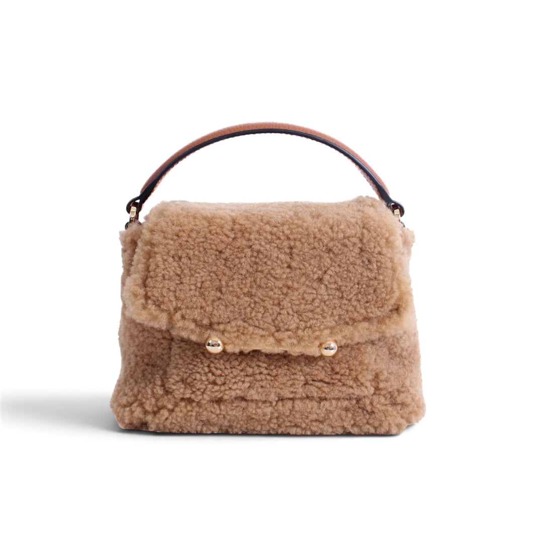 Strathberry Bag, Shearling Mosaic Nano Crossbody