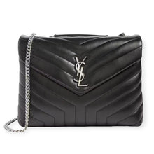 Saint Laurent Bag, Black Calfskin Y Quilted Monogram Medium Loulou Bag