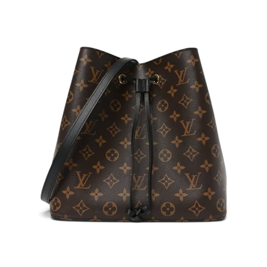 Louis Vuitton Bag, Monogram Canvas & Black Leather NéoNoé MM