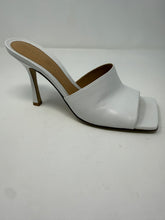 Bottega Veneta Shoes, White Leather Stretch Heeled Mules (size 38)