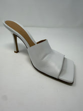 Bottega Veneta Shoes, White Leather Stretch Heeled Mules (size 38)