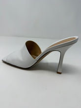 Bottega Veneta Shoes, White Leather Stretch Heeled Mules (size 38)
