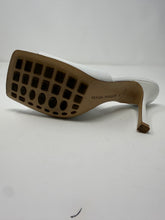 Bottega Veneta Shoes, White Leather Stretch Heeled Mules (size 38)