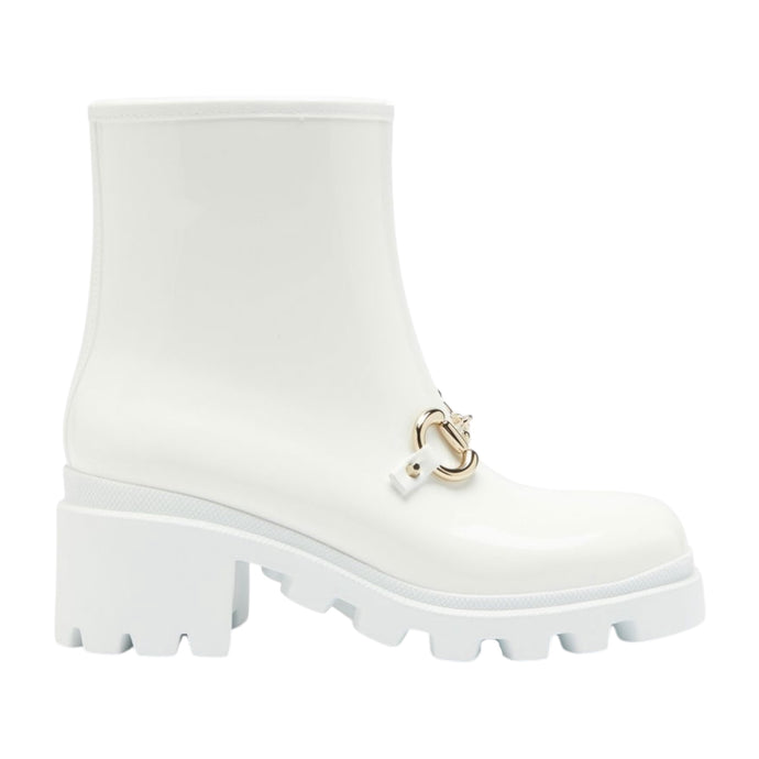Gucci Shoes, White Horsebit Rubber Boots (size 40)