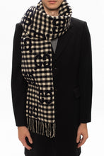 Gucci Beige & Navy GG Jacquard Wool Scarf