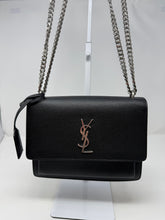 Saint Laurent Bag, Black Pebbled Leather Sunset Medium Shoulder Bag
