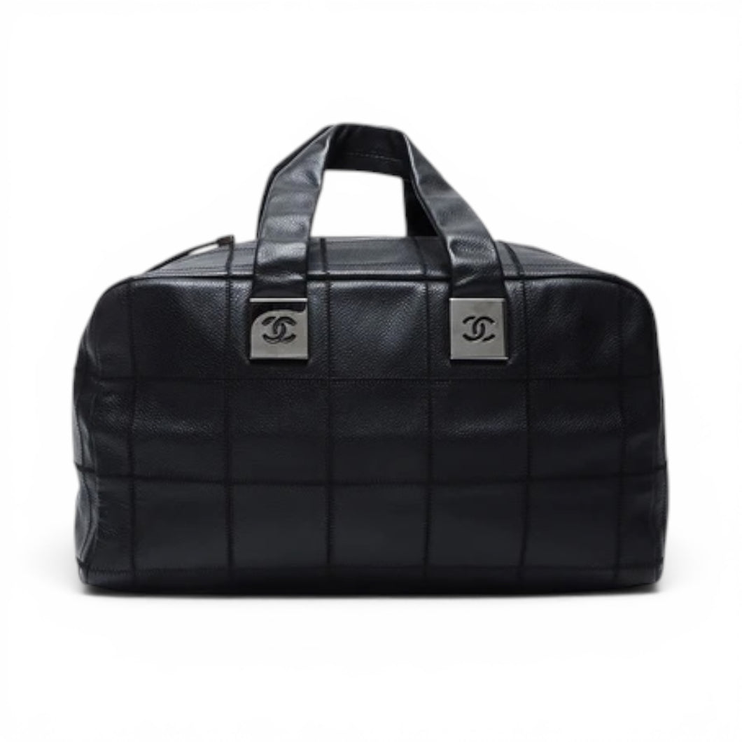 Chanel Bag, 2004 Black Quilted Calfskin Leather Chocolate Bar Bag
