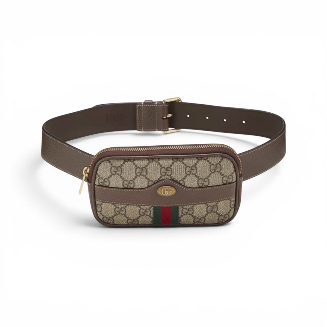 Gucci Bag, Brown Coated Canvas Ophidia Belt Bag