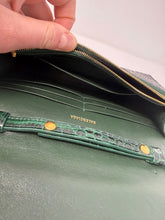 Balenciaga Green Hourglass Croc-Effect Leather Wallet on Chain