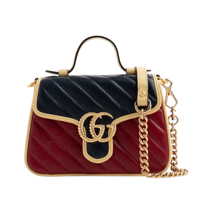 Gucci Bag, Azalea Calfskin Matelasse Diagonal Mini Torchon GG Marmont Crossbody