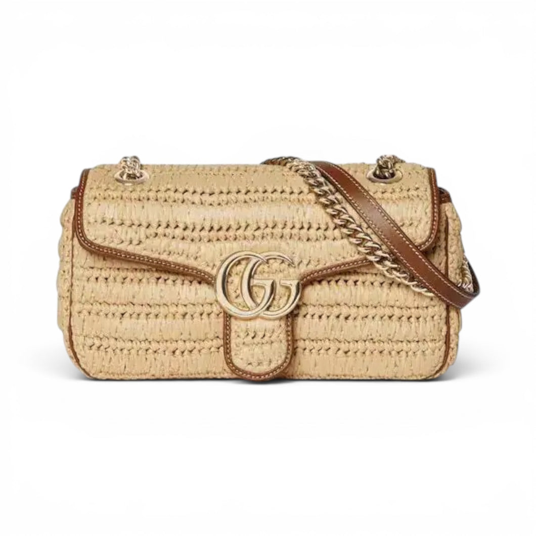 Gucci Bag, Gg Marmont Woven Medium Shoulder Bag
