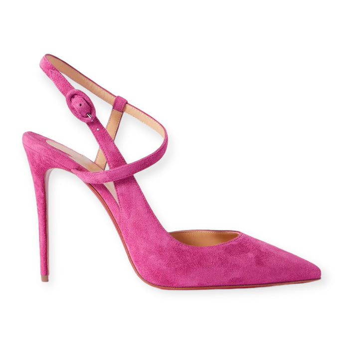 Christian Louboutin Shoes, Fuchsia Jenlove 100 Suede Pumps (size 37.5)