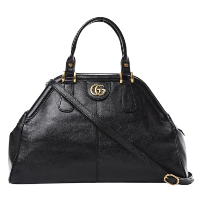 Gucci Bag, Black Calfskin Medium Re(Belle) Top Handle Bag