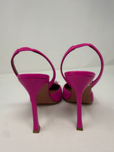 Amina Muaddi Shoes, Pink Leather Camelia Sling Pumps (size 38)