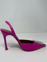 Amina Muaddi Shoes, Pink Leather Camelia Sling Pumps (size 38)
