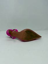 Amina Muaddi Shoes, Pink Leather Camelia Sling Pumps (size 38)