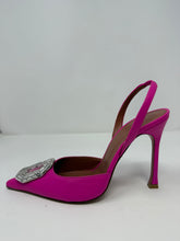 Amina Muaddi Shoes, Pink Leather Camelia Sling Pumps (size 38)