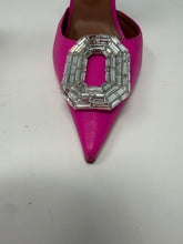 Amina Muaddi Shoes, Pink Leather Camelia Sling Pumps (size 38)