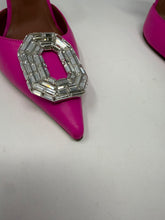 Amina Muaddi Shoes, Pink Leather Camelia Sling Pumps (size 38)