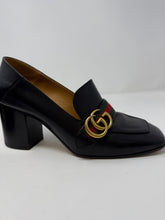 Gucci Shoes, Black Leather Marmont Block Heels (size 40)
