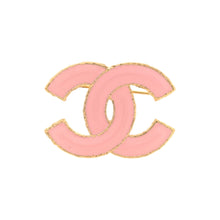 Chanel Pink Enamel & Gold Metal CC Brooch