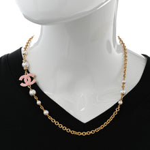 Chanel Pink Enamel CC Short Necklace