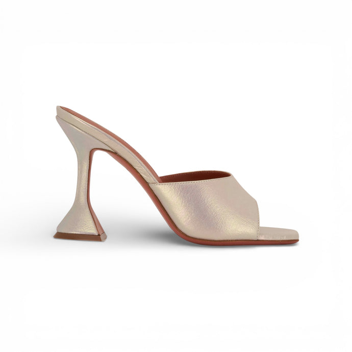 Amina Muaddi Shoes, Lupita Holographic Leather Mules (size 37.5)