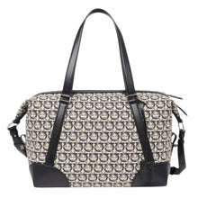 Ferragamo Bag, Printed Canvas with Leather Soft Duffle Bag