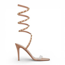Valentino Shoes, Nude Leather 100mm Rockstud Heels (size 35)