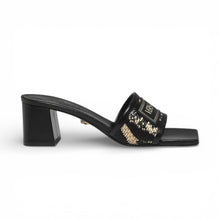 Versace Shoes, Black Logo Mule Sandals (size 39)