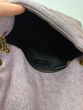 Saint Laurent Bag, Lilac Denim Quilted Small Loulou Puffer Monogram Chain Satchel