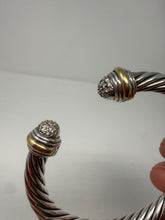 David Yurman Sterling Silver with 18k Yellow Gold and Pavé Diamond Domes