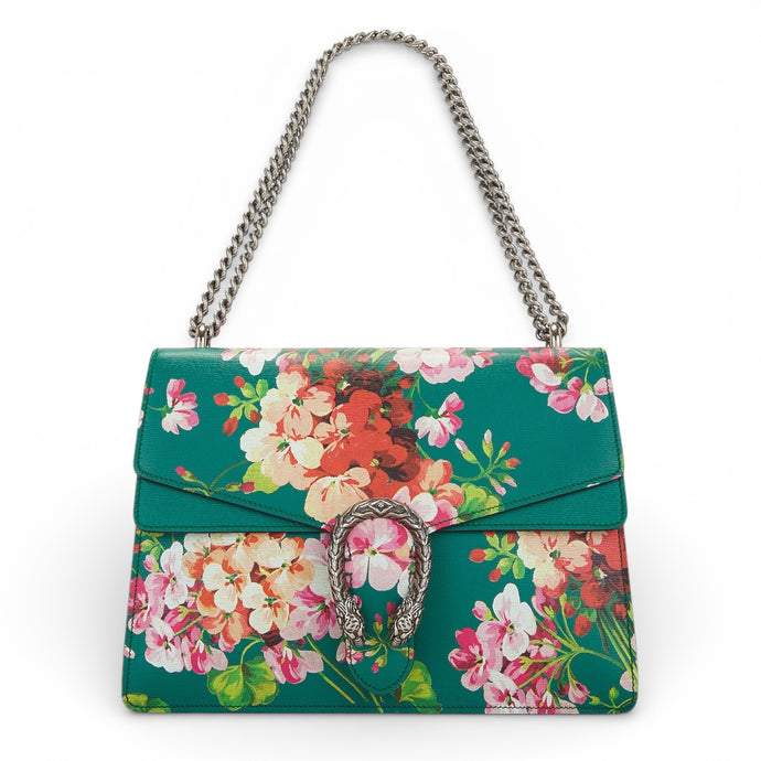Gucci Bag, Green Blooms Leather Dionysus Shoulder Bag