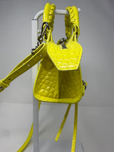 Balenciaga Bag, Neon Yellow Calfskin Crocodile Embossed Neo Classic Nano City Crossbody