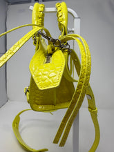 Balenciaga Bag, Neon Yellow Calfskin Crocodile Embossed Neo Classic Nano City Crossbody