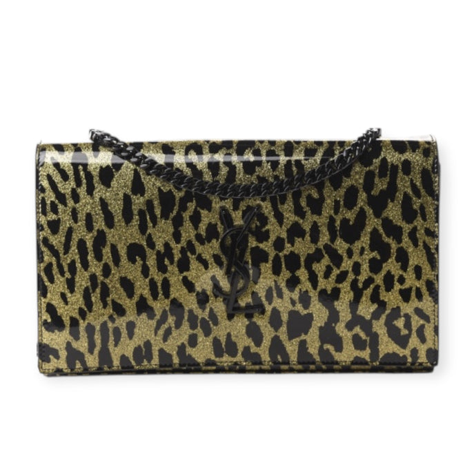 Saint Laurent Bag, Leopard Print Patent Leopard Print Monogram Chain Wallet