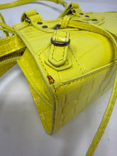 Balenciaga Bag, Neon Yellow Calfskin Crocodile Embossed Neo Classic Nano City Crossbody