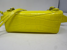 Balenciaga Bag, Neon Yellow Calfskin Crocodile Embossed Neo Classic Nano City Crossbody
