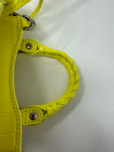 Balenciaga Bag, Neon Yellow Calfskin Crocodile Embossed Neo Classic Nano City Crossbody