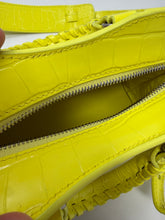 Balenciaga Bag, Neon Yellow Calfskin Crocodile Embossed Neo Classic Nano City Crossbody