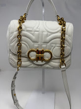 Ferragamo Bag, White Leather Gancini Quilted Bag