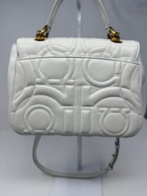 Ferragamo Bag, White Leather Gancini Quilted Bag