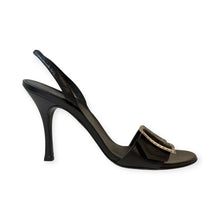 Burberry Shoes, Black Leather Slingback Heels (size 39.5)