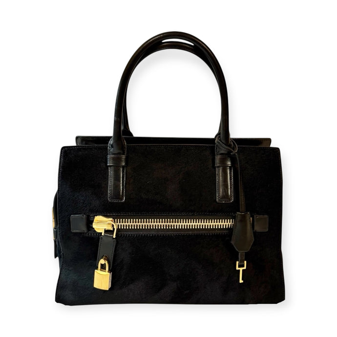 Tom Ford Bag, Black Pony-hair Charlotte Satchel Bag