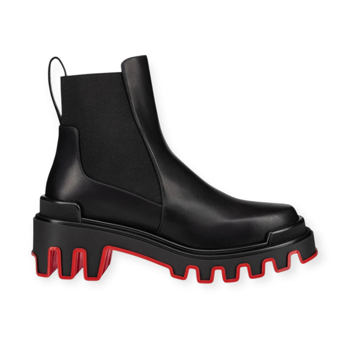 Christian Louboutin Shoes, Black Marchacroche Dune Leather Boots (size 39.5)