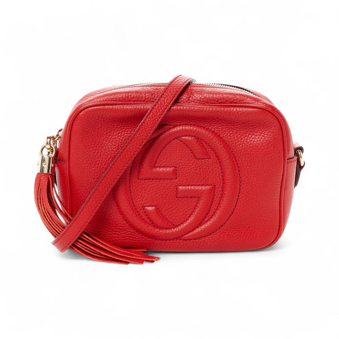Gucci Bag, Red Pebbled Calfskin Small Soho Disco Bag