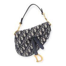 Christian Dior Bag, Navy Oblique Canvas Mini Saddle Bag