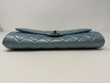 Chanel Bag, 2013 Light Blue Patent Leather Quilted Clutch with Chain