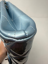 Chanel Bag, 2013 Light Blue Patent Leather Quilted Clutch with Chain