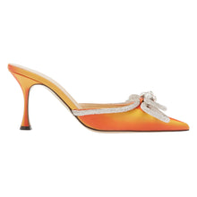 Mach & Mach Shoes, Orange Double Bow Crystal-Embellished Mules (size 37.5)